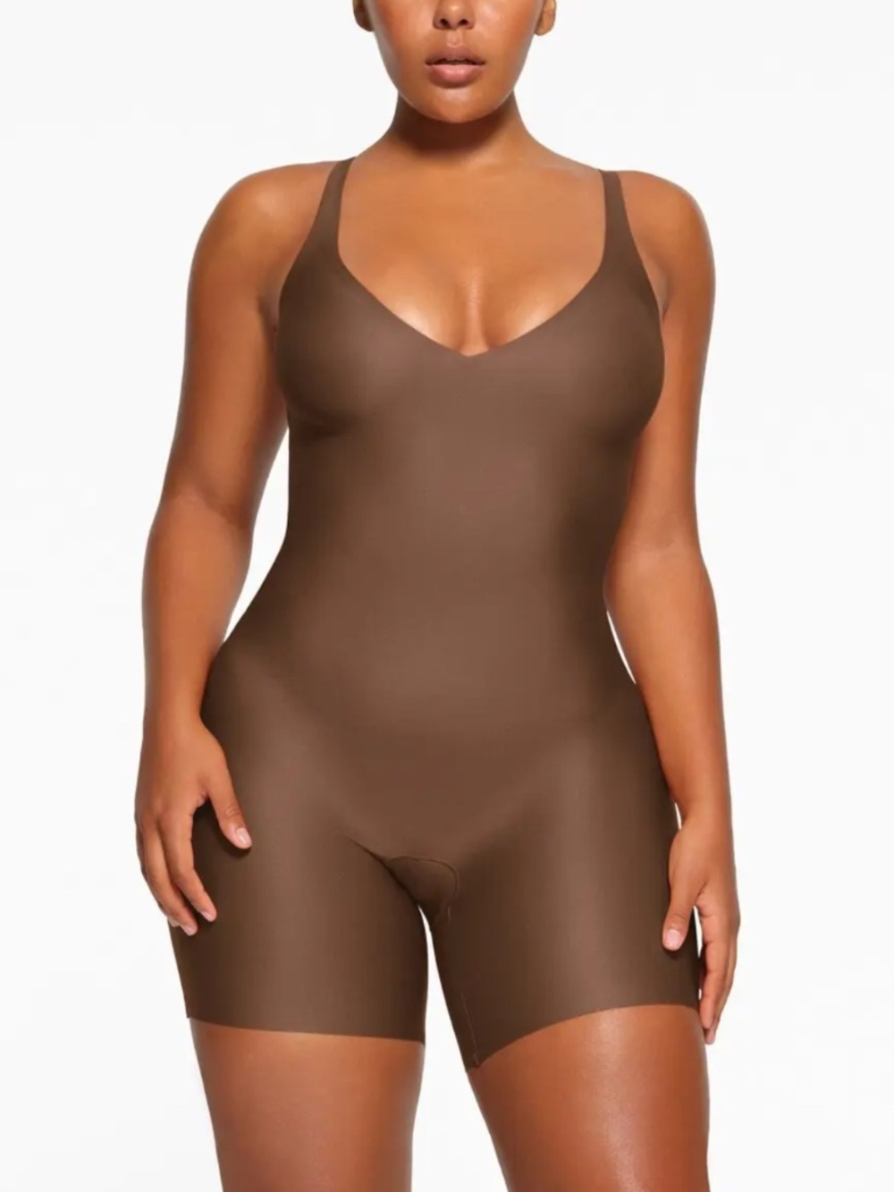 SKIMS Body Unlined Plunge Mid Thigh Bodysuit Jasper 2xl